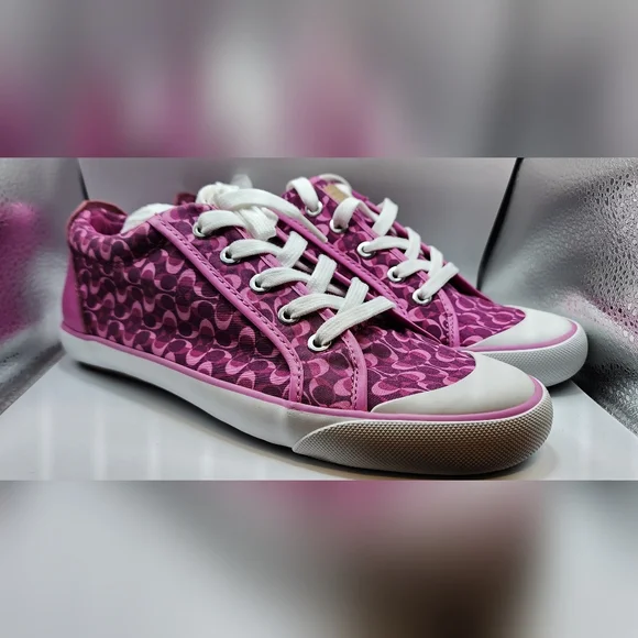 NWT Coach Monogram Barrett Signature C Sneakers A4508 Size 10 in Berry Multi - Picture 1 of 14